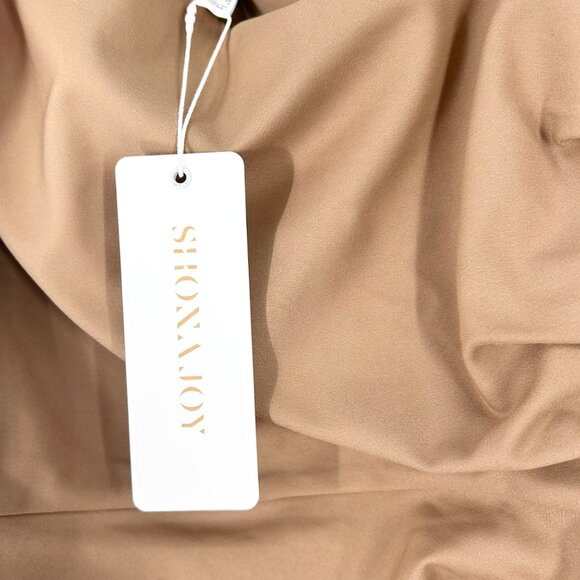 NWT Shona Joy Lani Asymmetrical Gathered Maxi Dress in Cinnamon - Picture 7 of 9